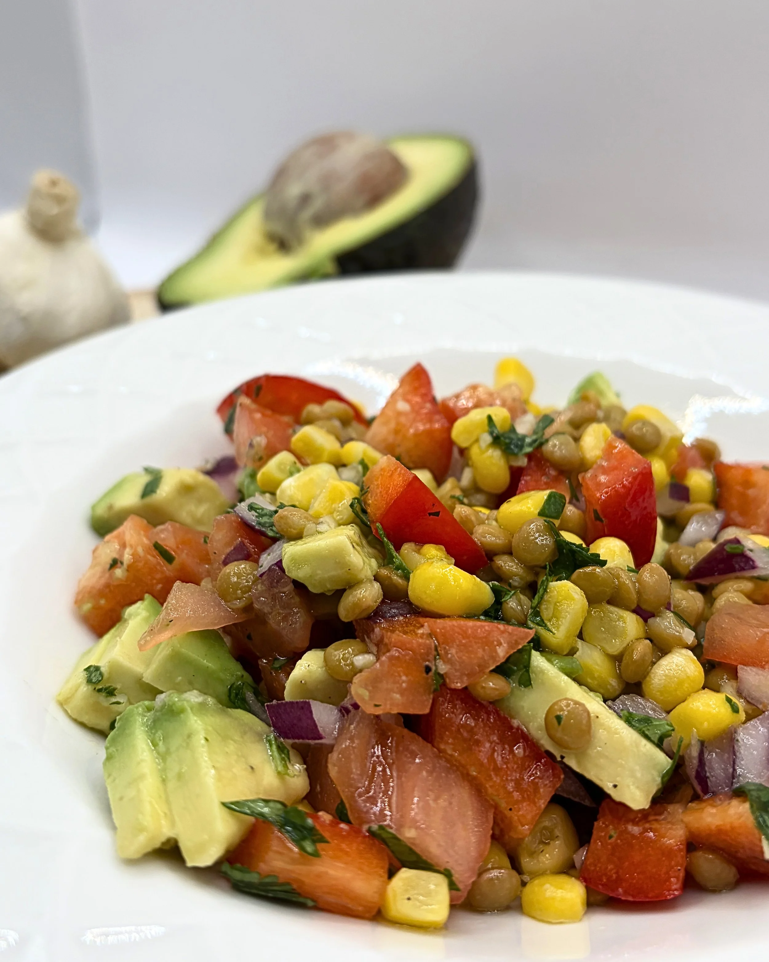 Lentil &amp; Corn Chopped Salad