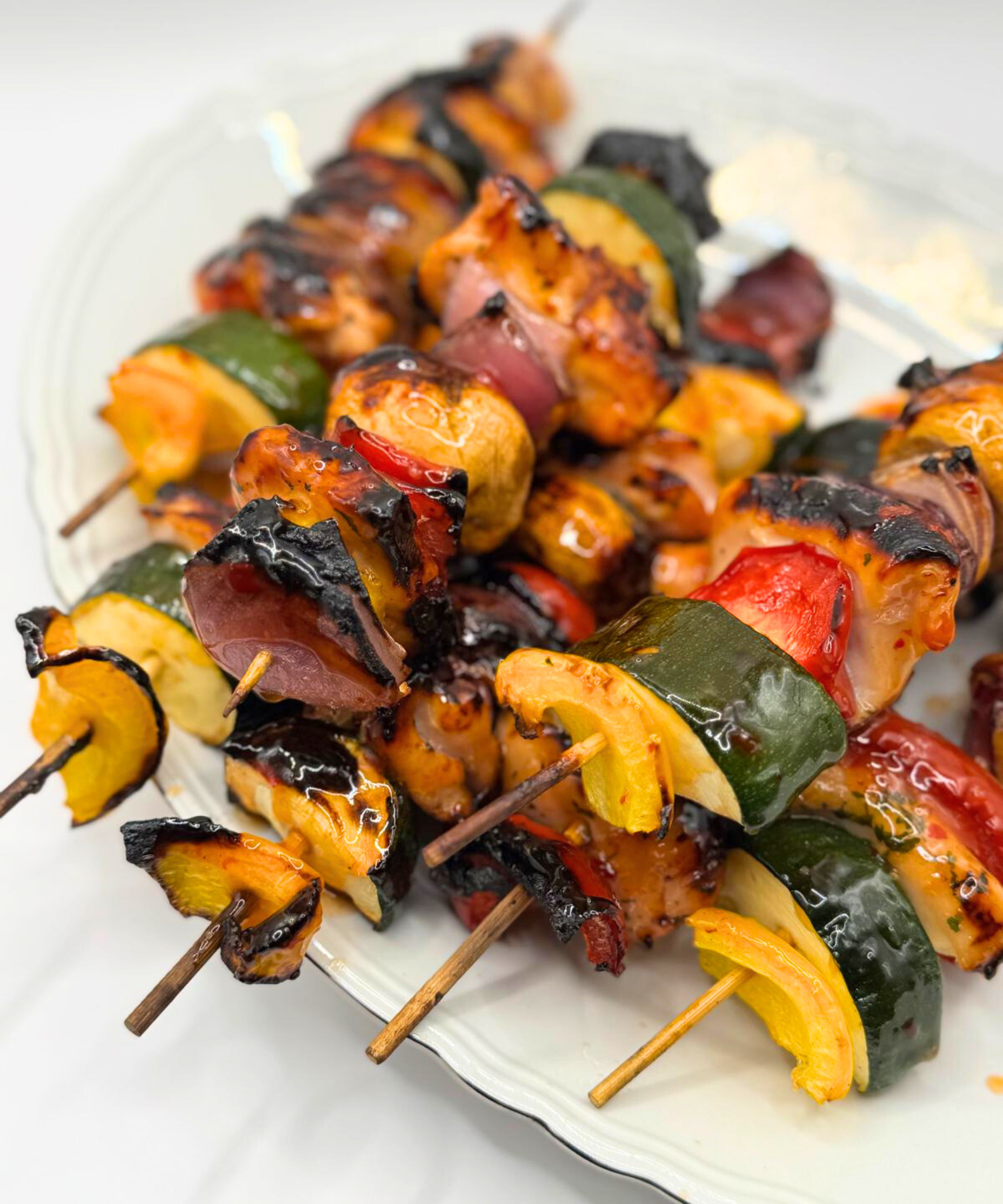 Grilled Sweet Chili Chicken &amp; Veggie Skewers