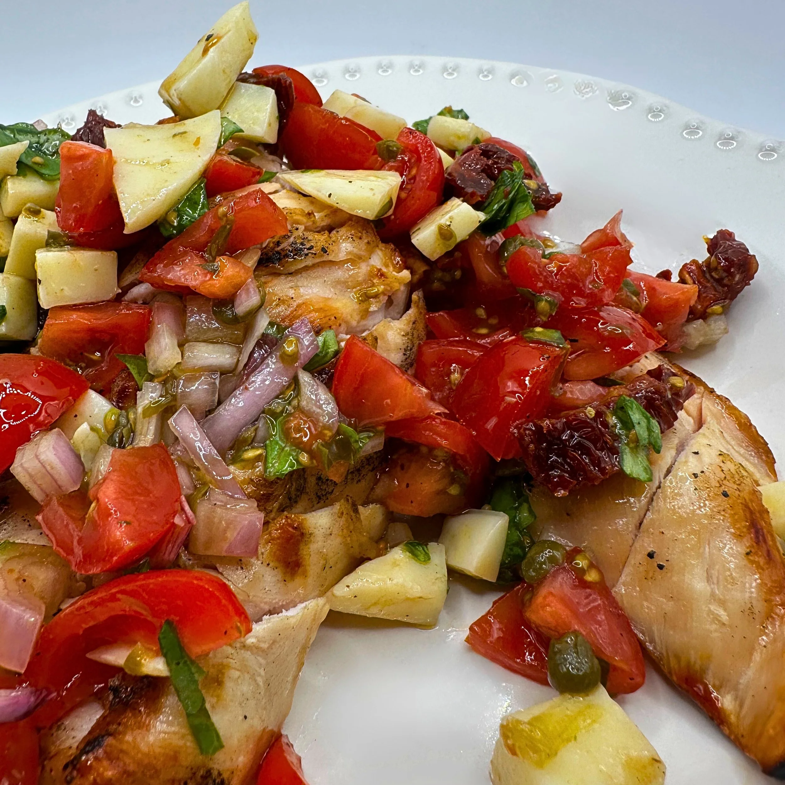 Grilled Chicken with Sun-dried Tomato Bruschetta