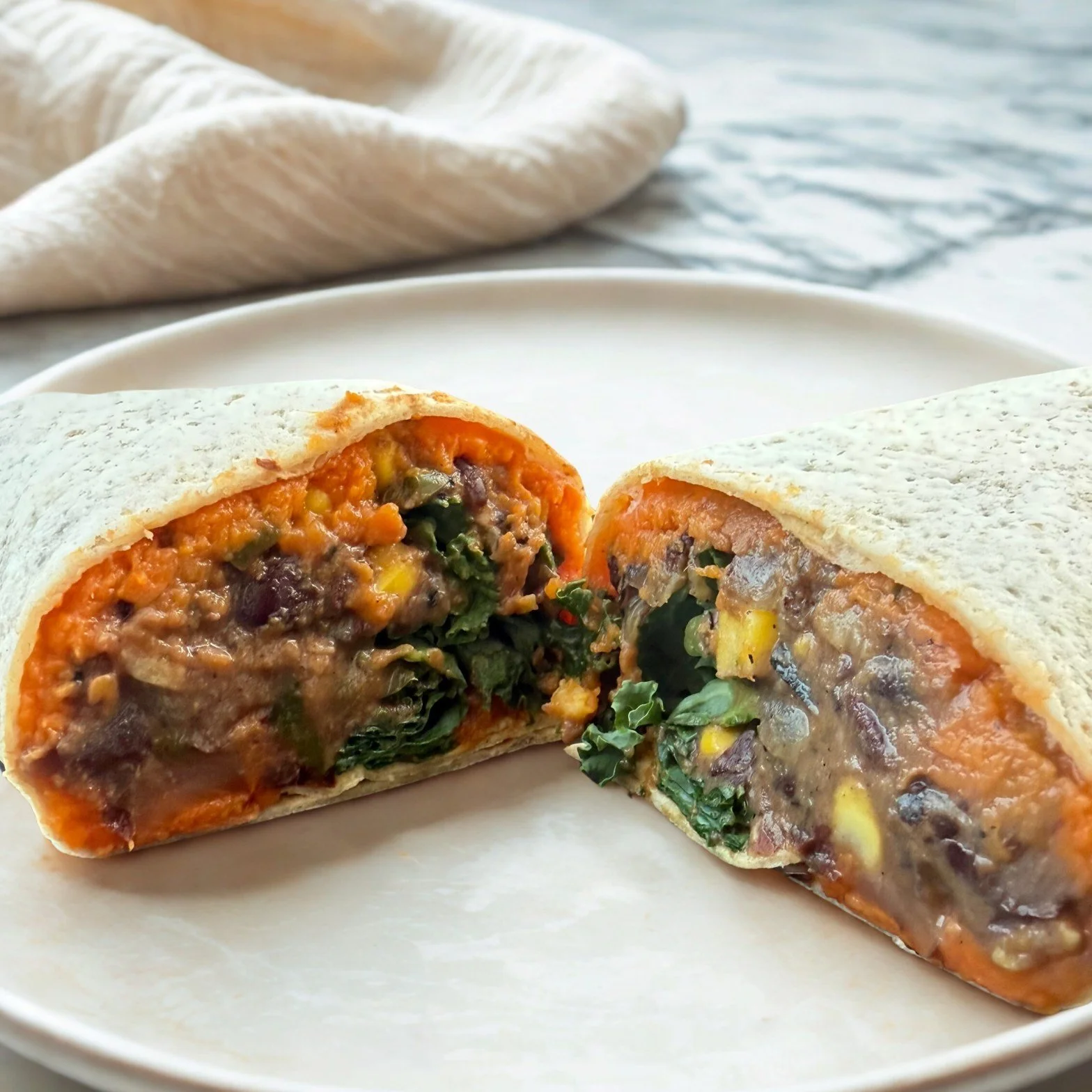 Meal Prep Black Bean &amp; Sweet Potato Burritos