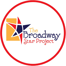 Logo for The Broadway Star Project with a star design and colorful geometric shapes.