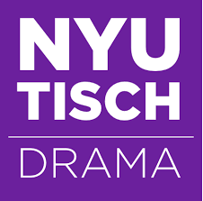 NYU Tisch Drama logo with white text on purple background.