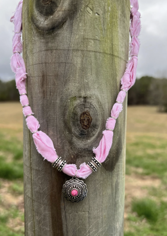 Pink Sunset Bandana Necklace