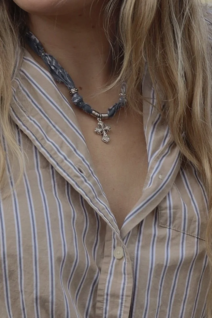 Blue Ridge Cross Bandana Necklace