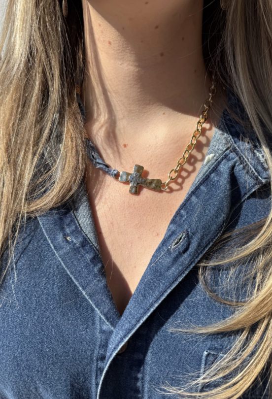 Denim Mesa Cross Bandana