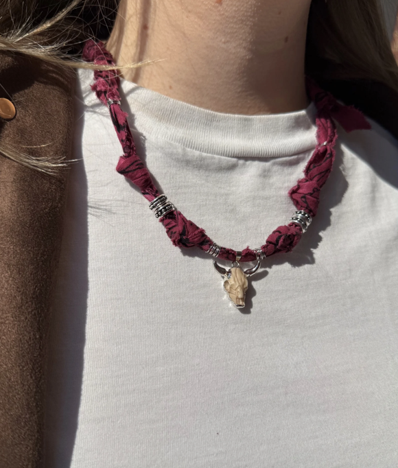 High Noon Skull Bandana Necklace