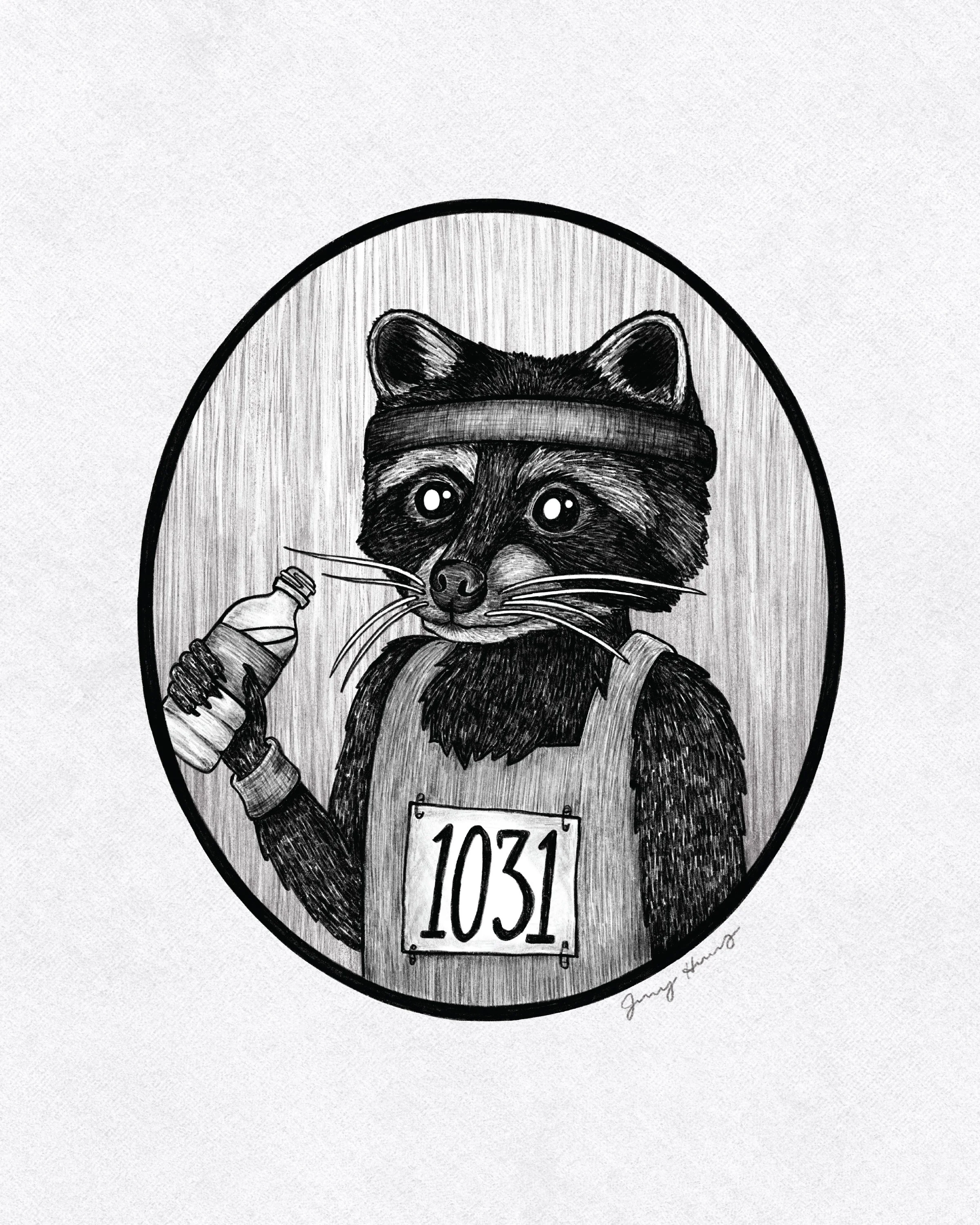 Raccoon Runner Art Print