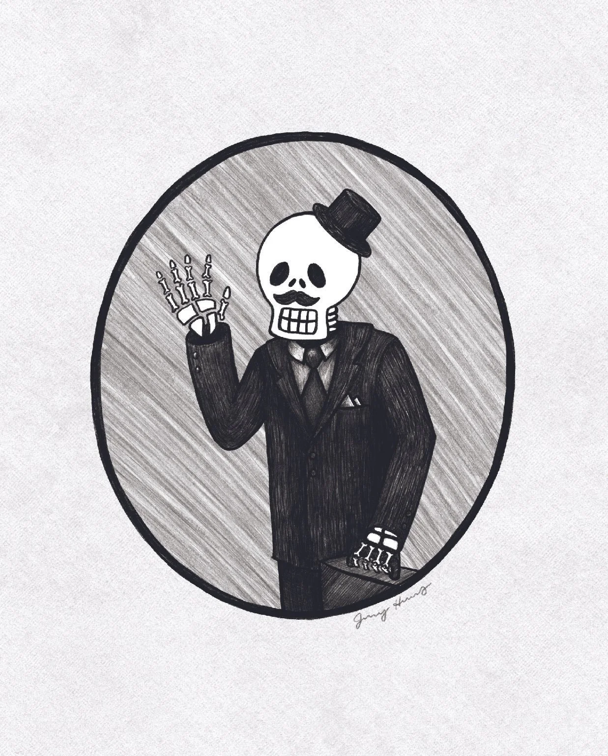 Skeleton Businessman Art Print