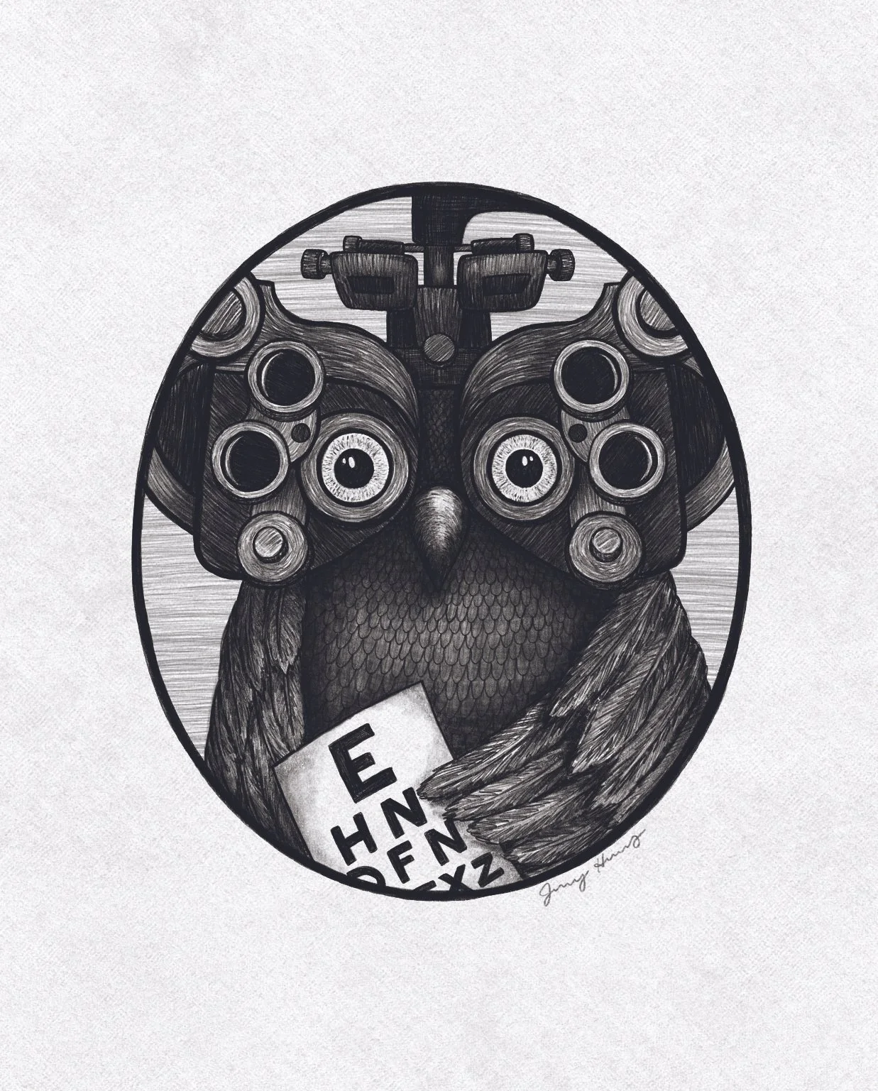 Owl Optometrist Art Print