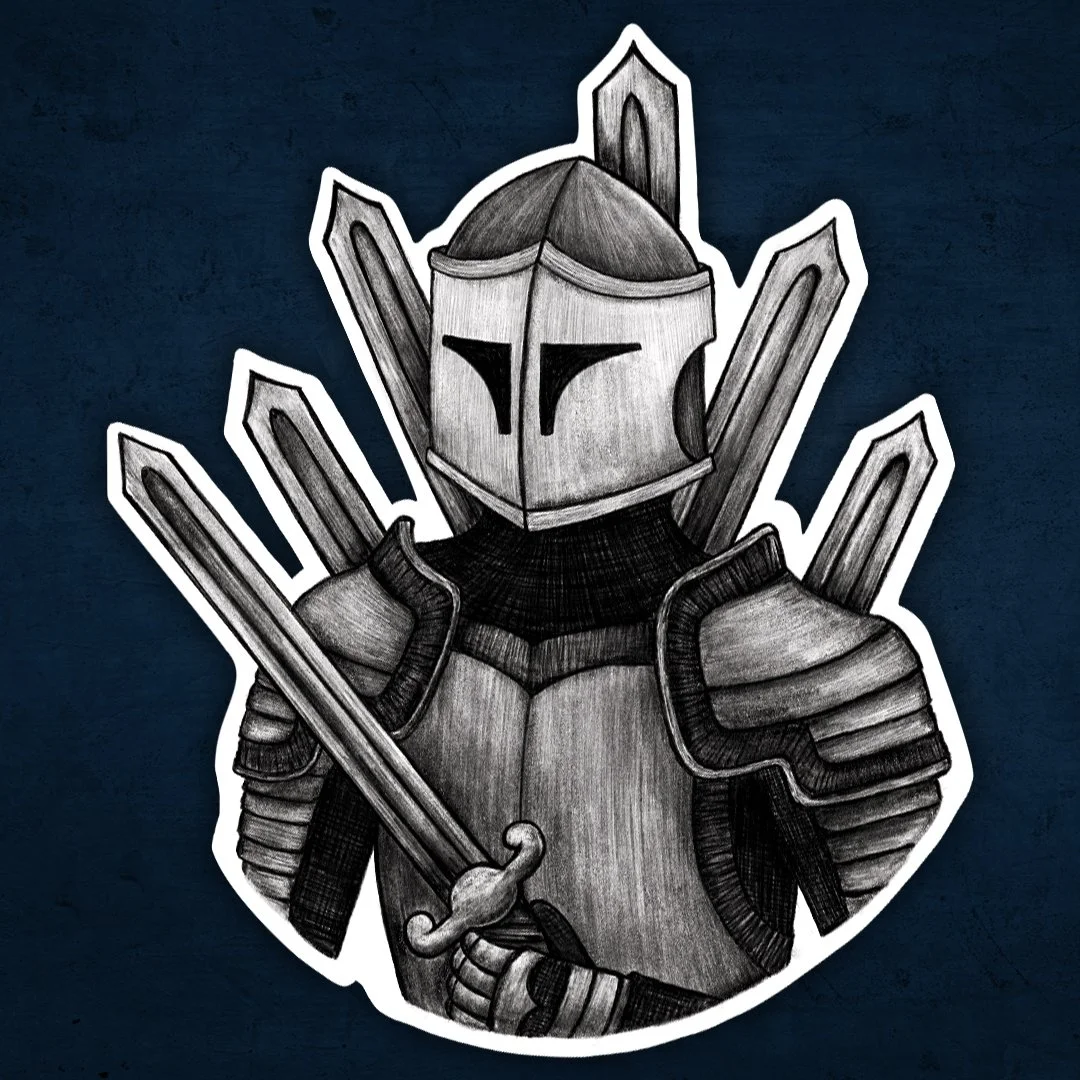 Six of Swords Knight Sticker