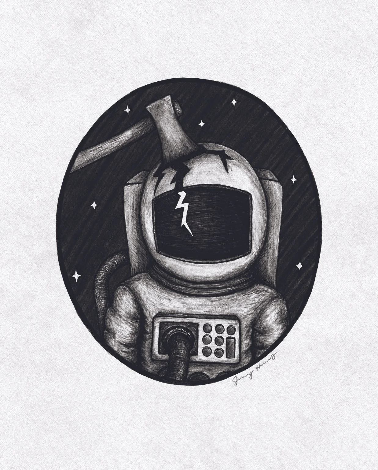 Axed Astronaut Art Print