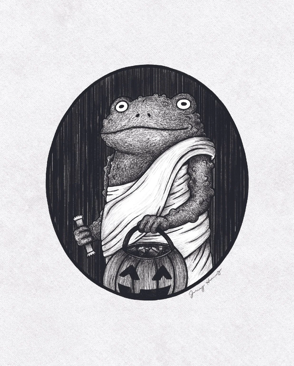 Toga Toad Trick-or-Treater Art Print