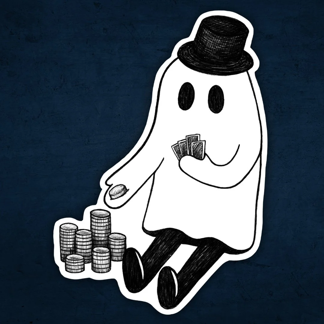 Gambling Ghost Sticker