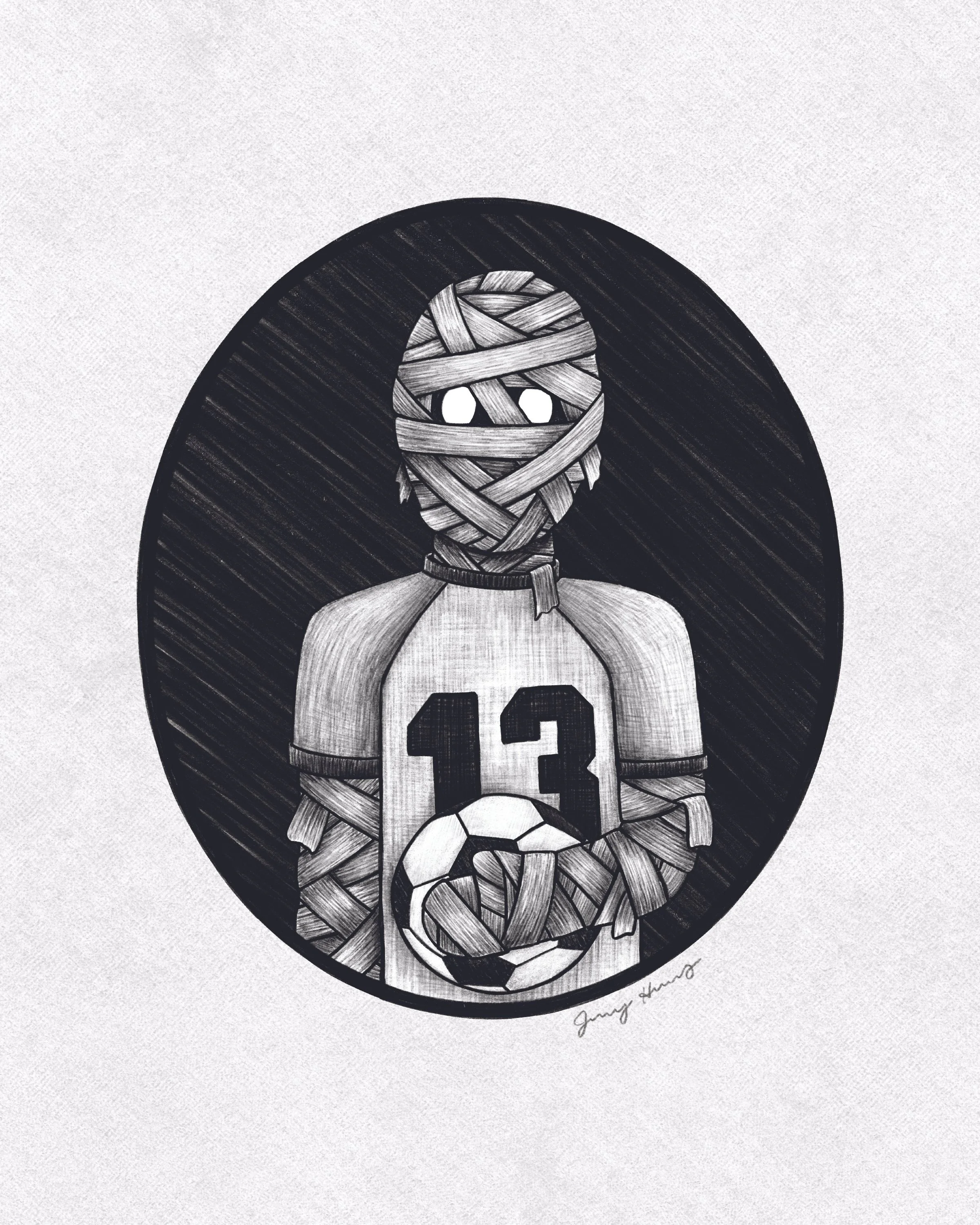 Mummy Soccer Player Art Print