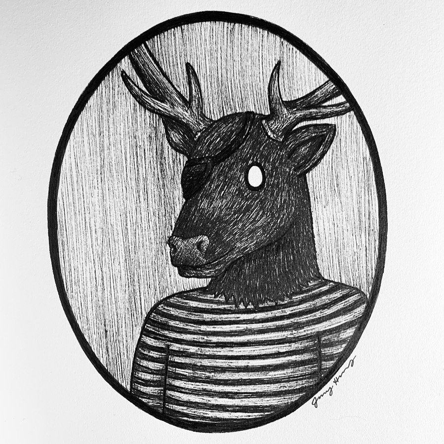 Enchanted Elk with an Eyepatch