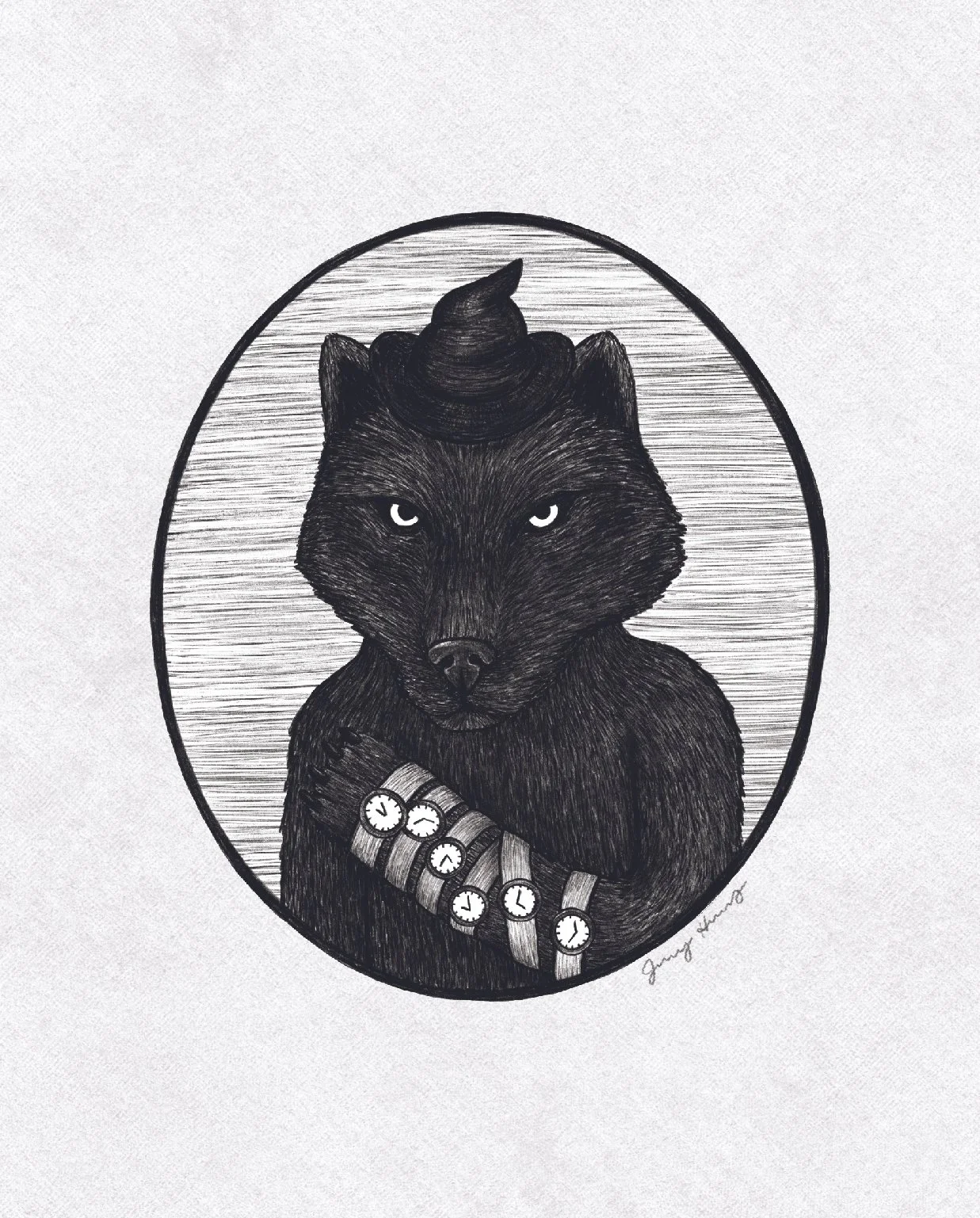Witchy Wolf Watchman Art Print