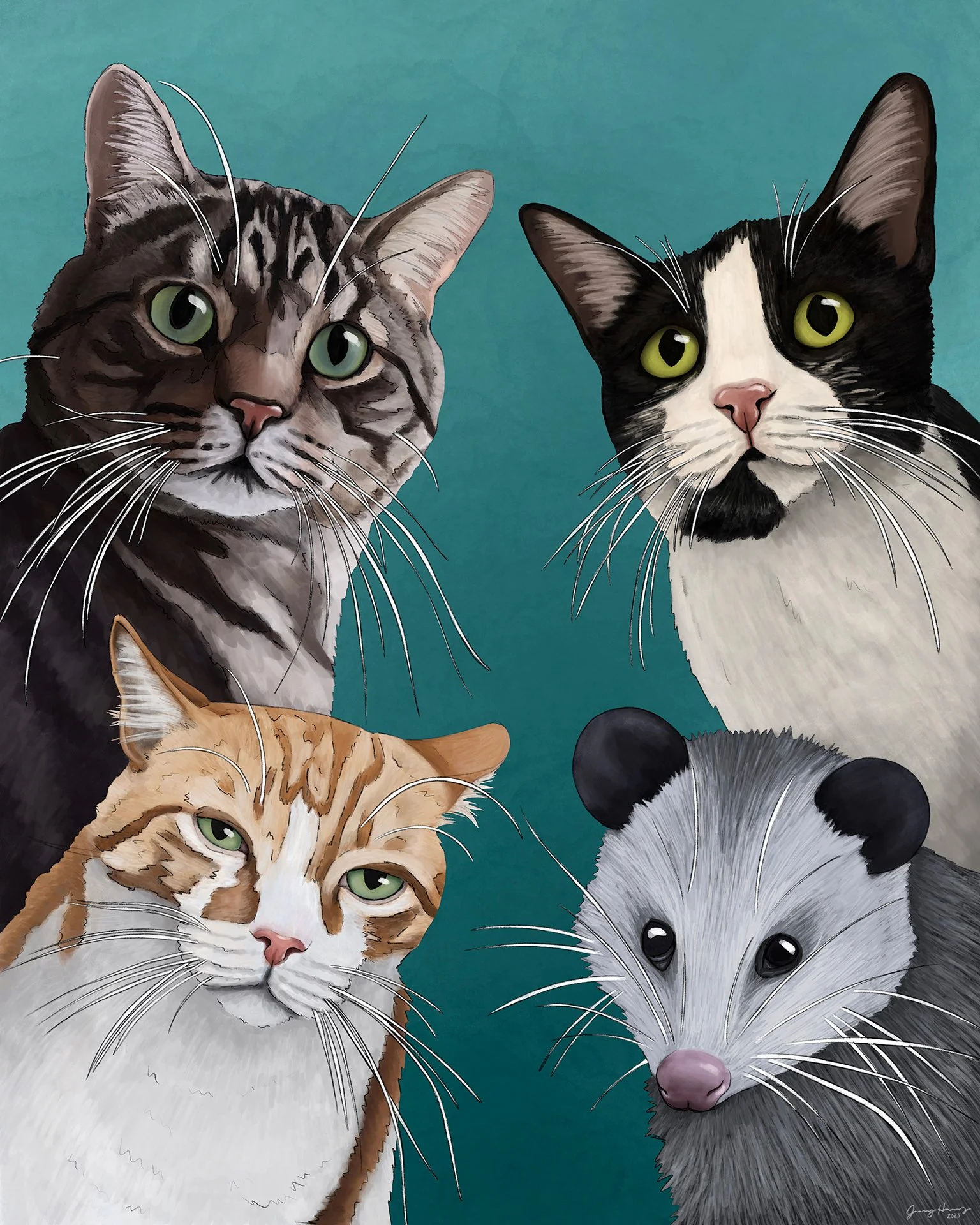 "Family of Cats" | Digital Illustration | November 2023