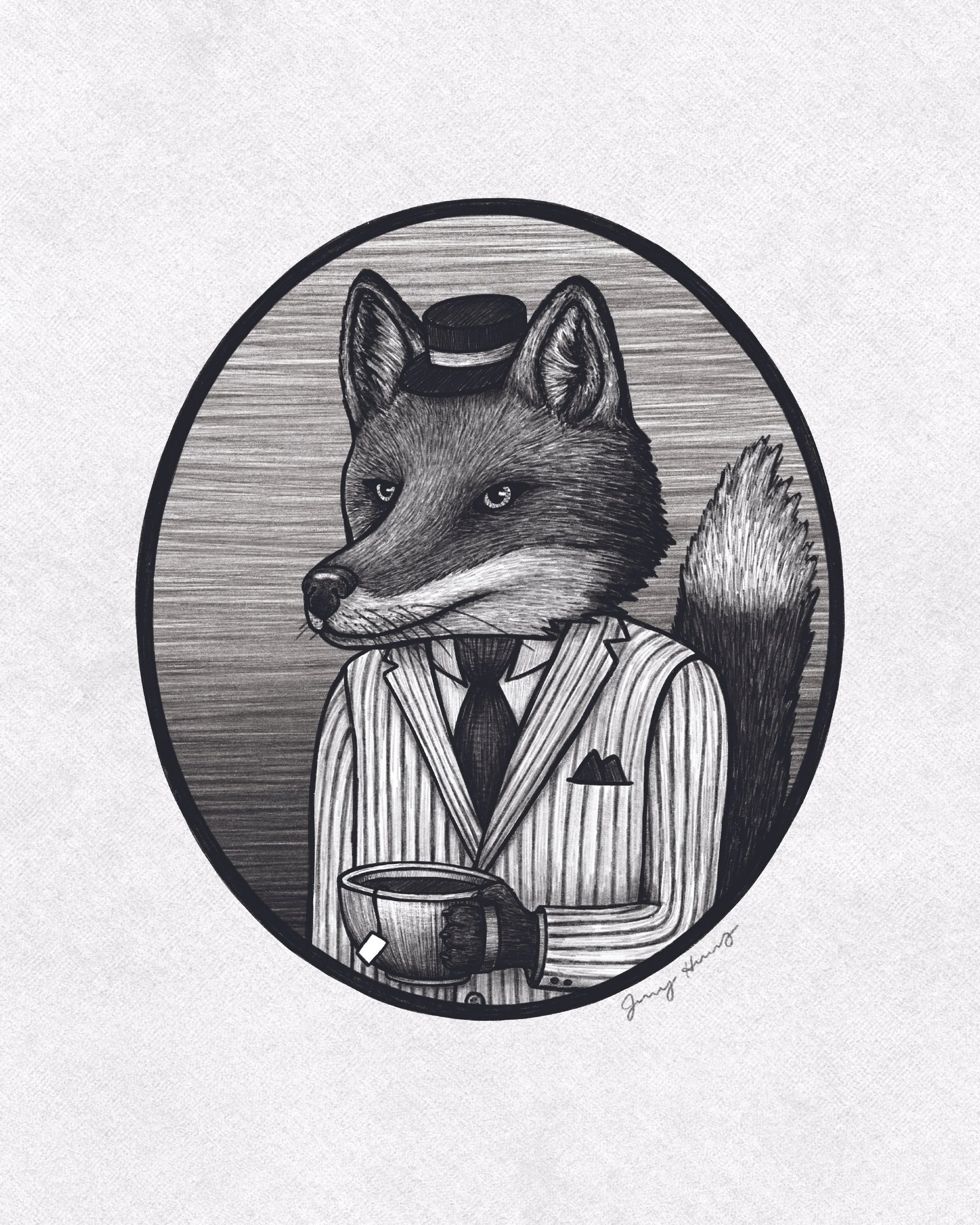 Fancy Fox Art Print