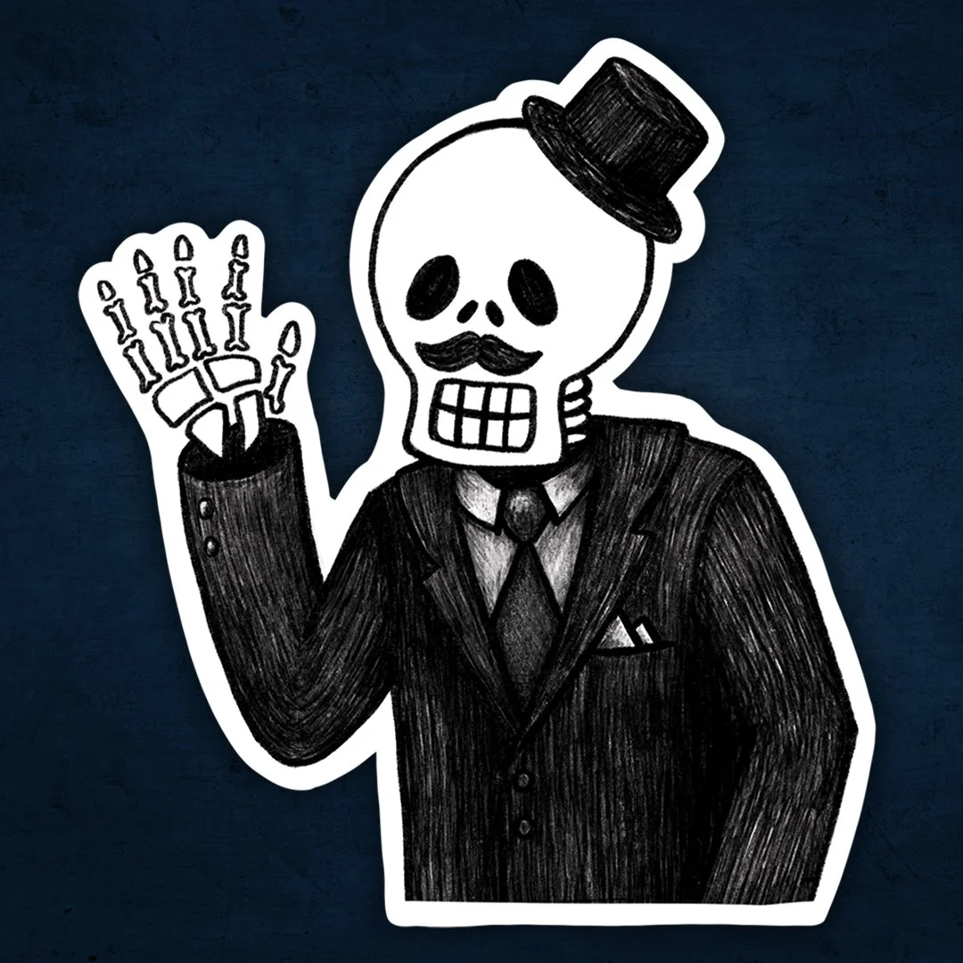 Skeleton Businessman Sticker