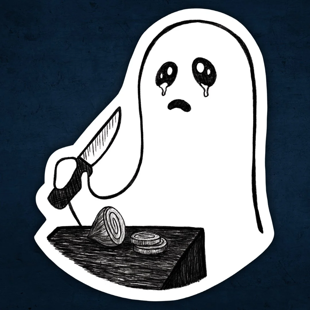 Sad Ghost Sticker