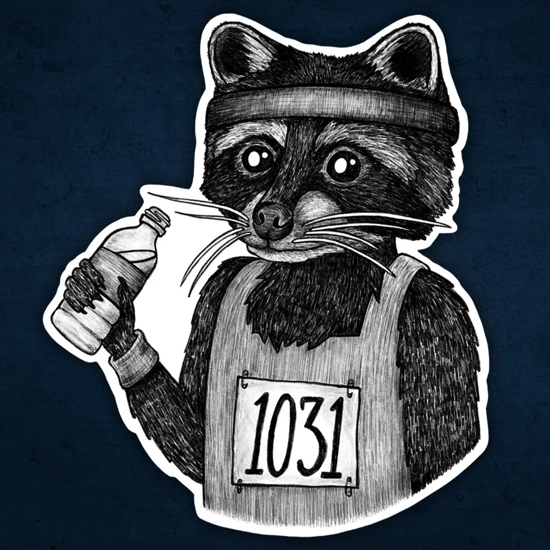 Raccoon Runner Sticker