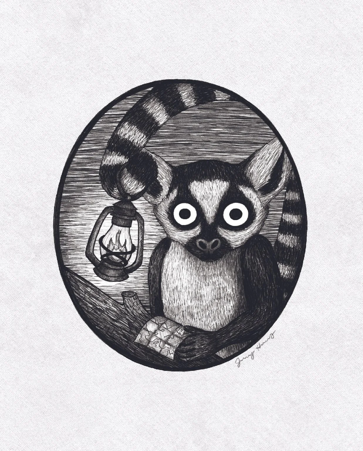 Lost Lemur Lightkeeper Art Print