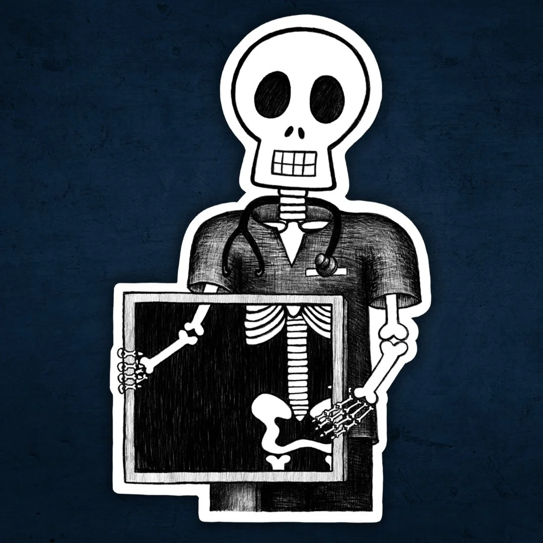 Skeleton X-Ray Technician Sticker