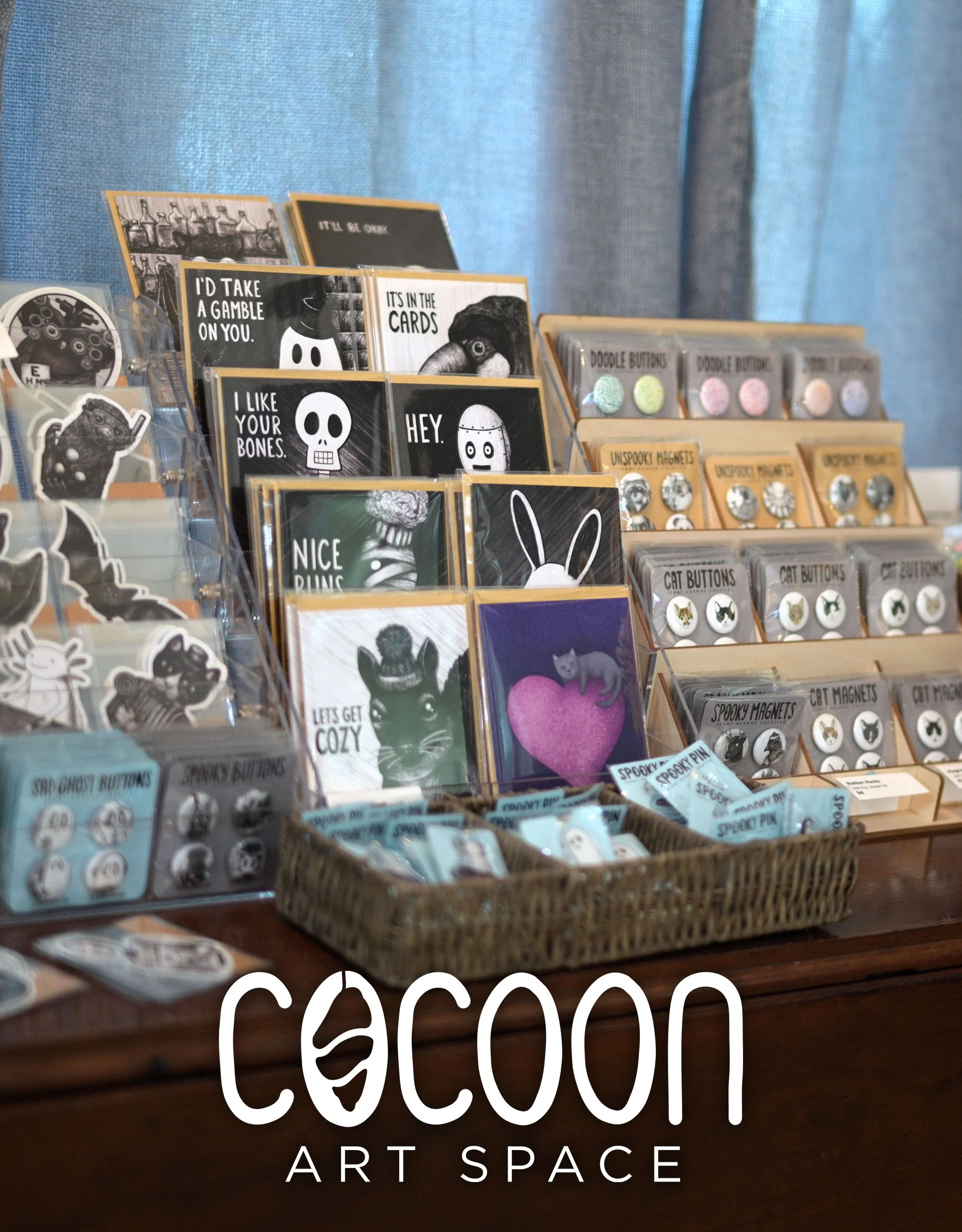 Image of product display at Cocoon Art Space.