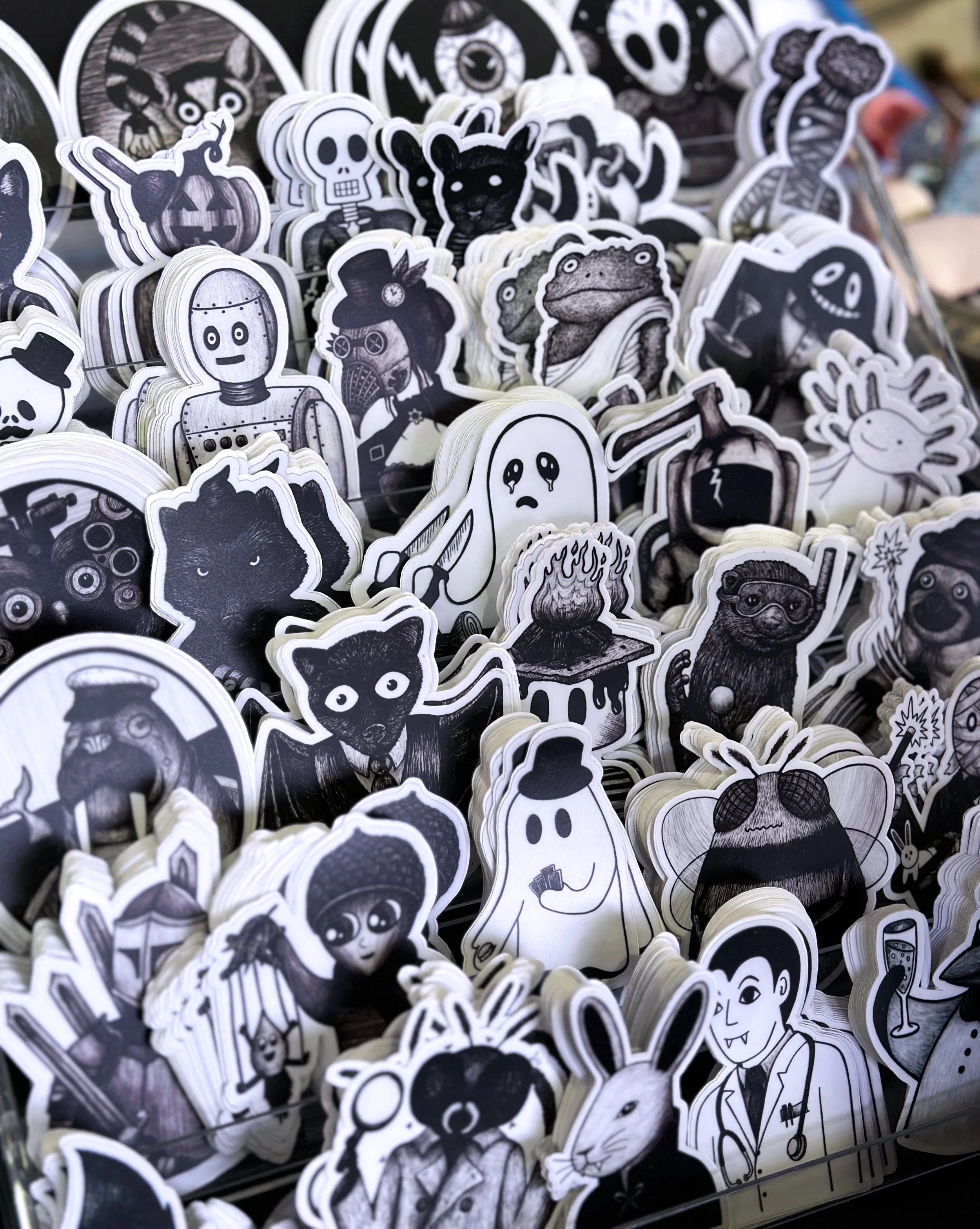 Image of Spooky Stickers drawn by Jenny Hearns.