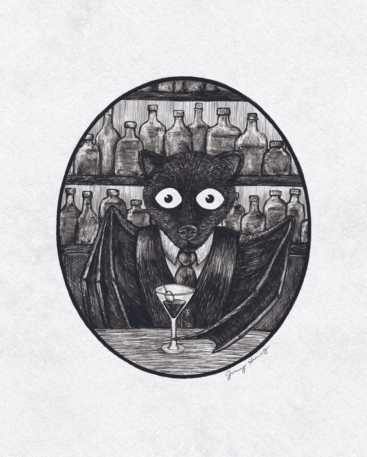 Bat Bartender Art Print