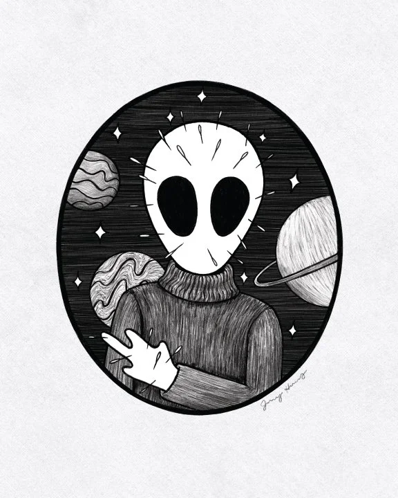 Acupunctured Alien Art Print