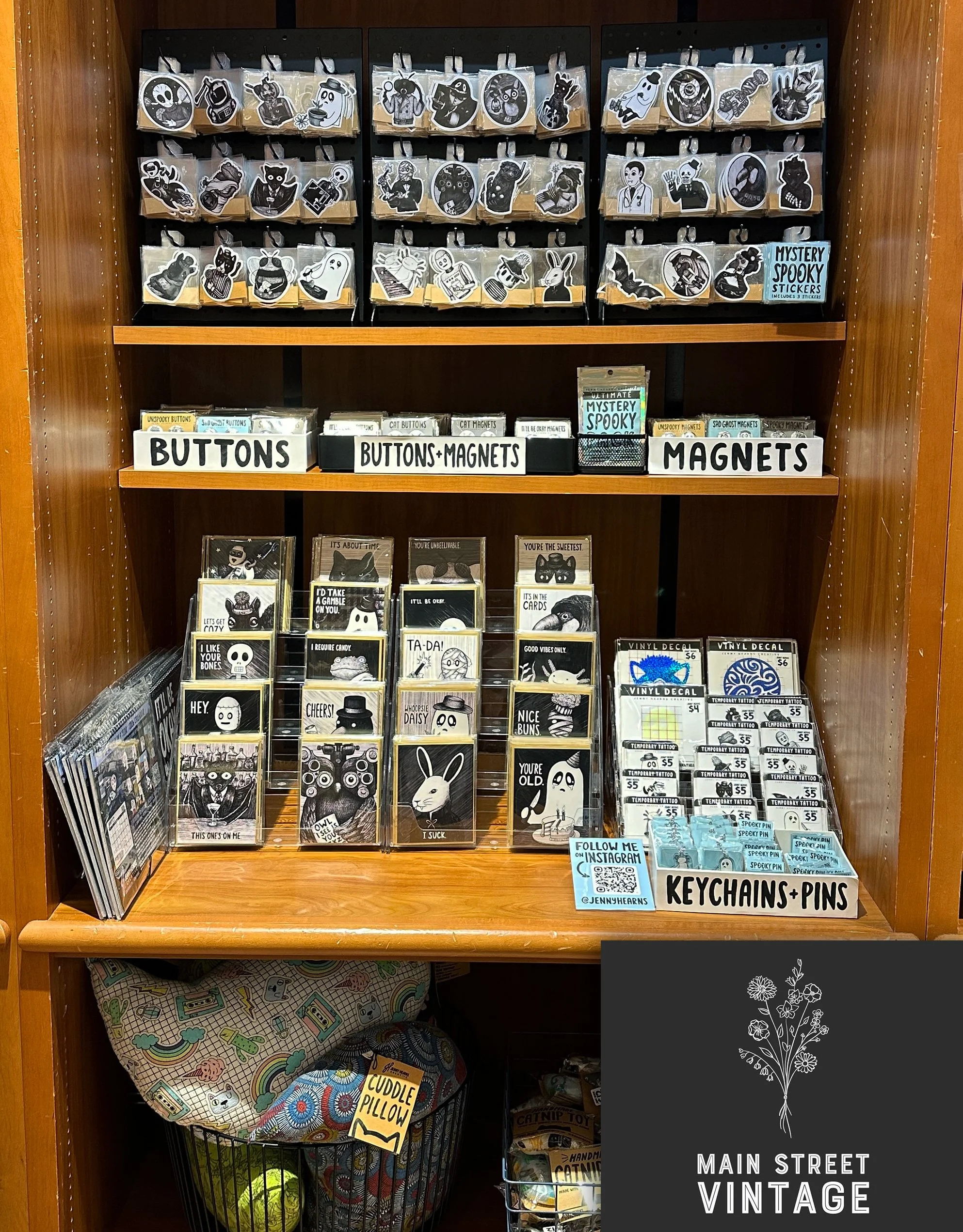 Image of product display at Main Street Vintage.