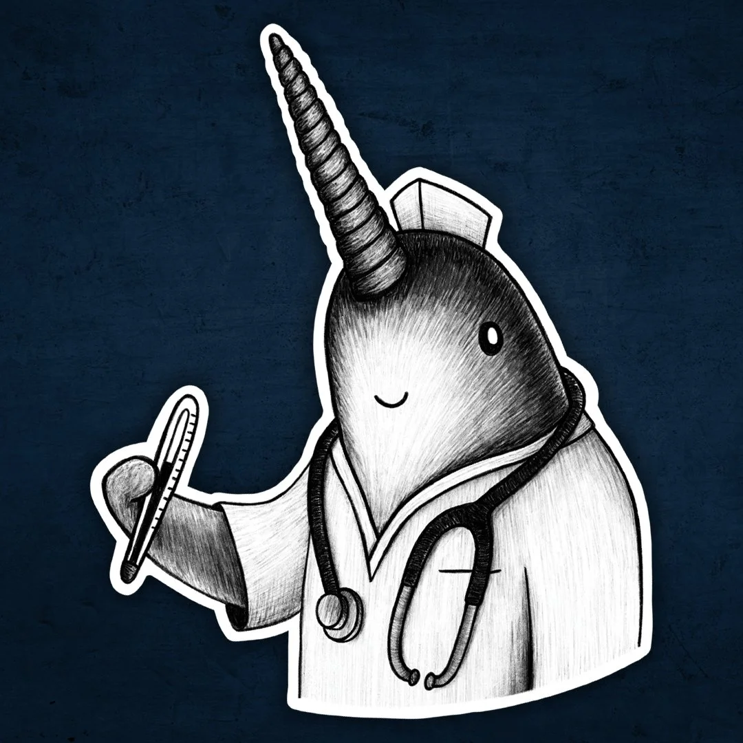 Narwhal Nurse Sticker