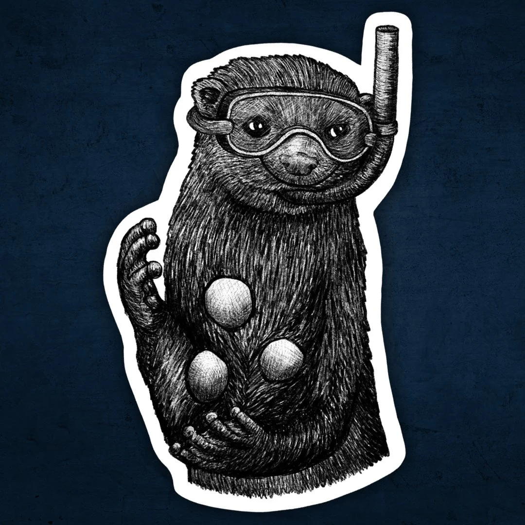 Snorkeling Otter Sticker