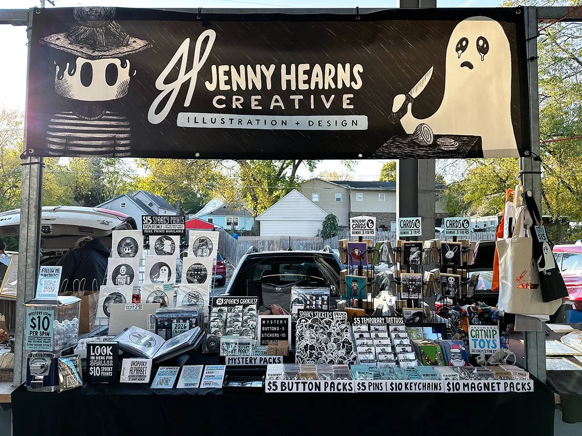 Image of Jenny Hearns' booth at the Fulton St Market in Grand Rapids, MI.