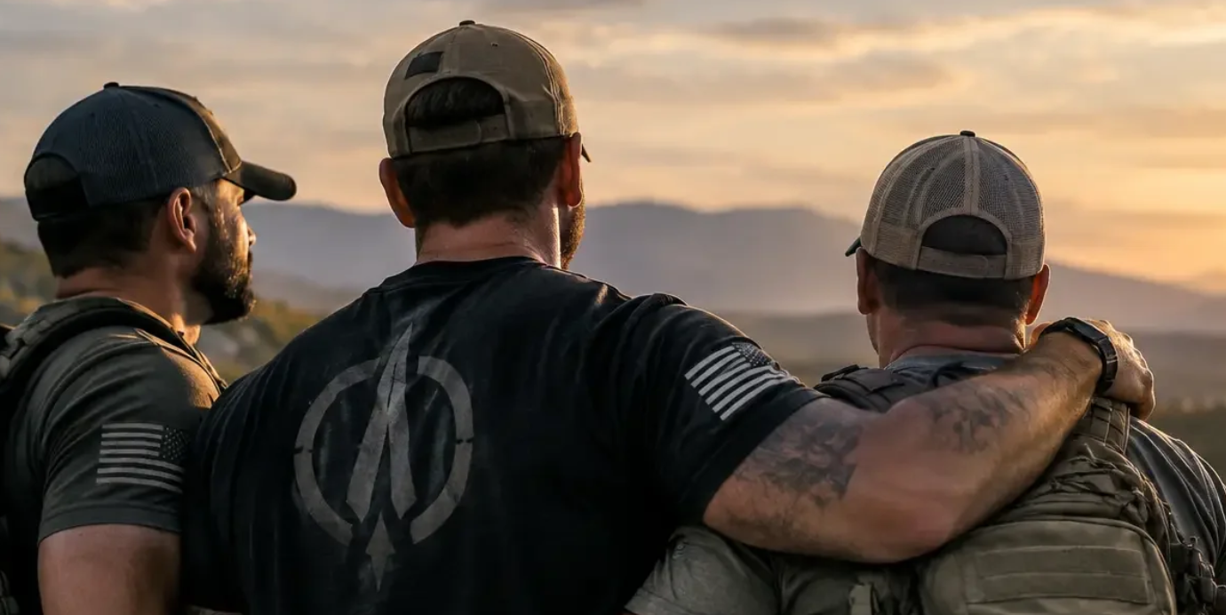 Veterans watching the sunset