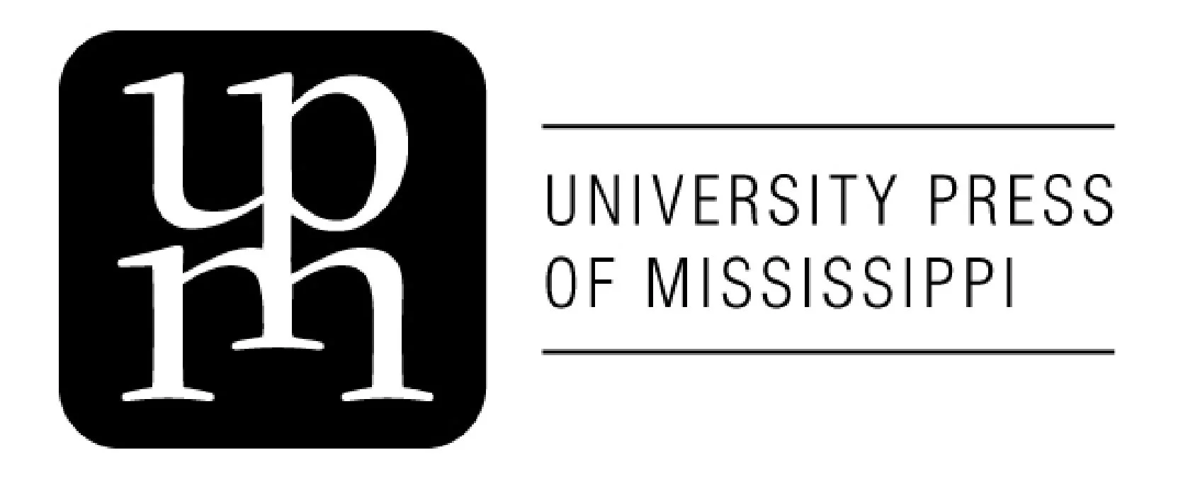University Press of Mississippi black and white log