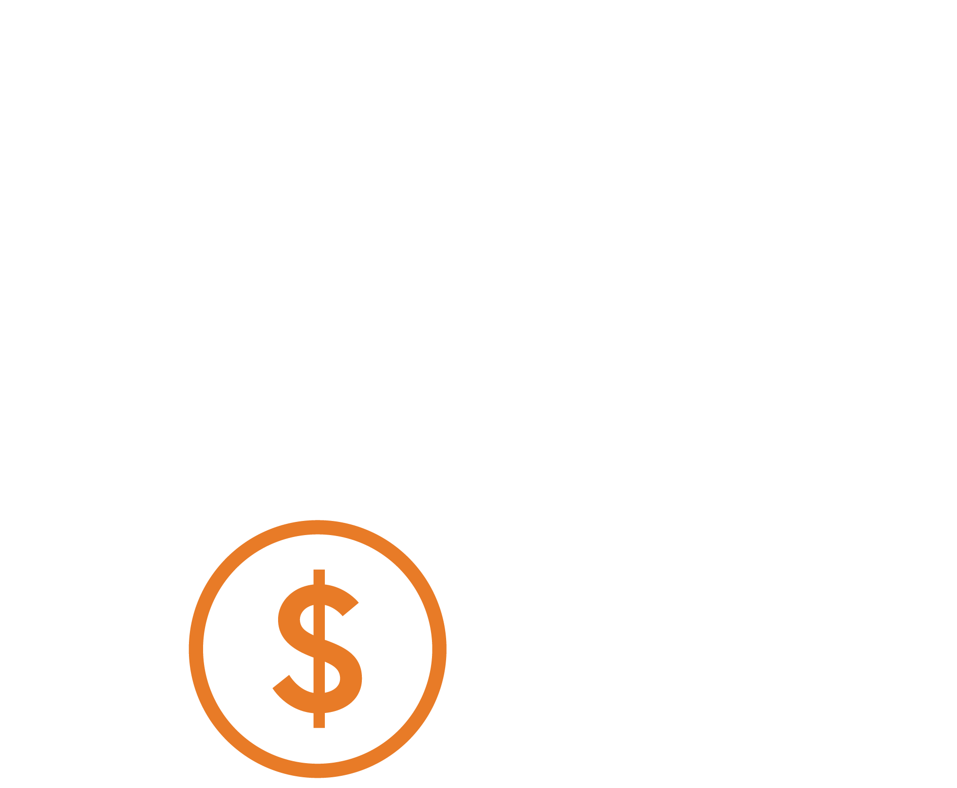 Line art illustration depicting financial growth, with arrows pointing upward, dollar signs, and money bags.