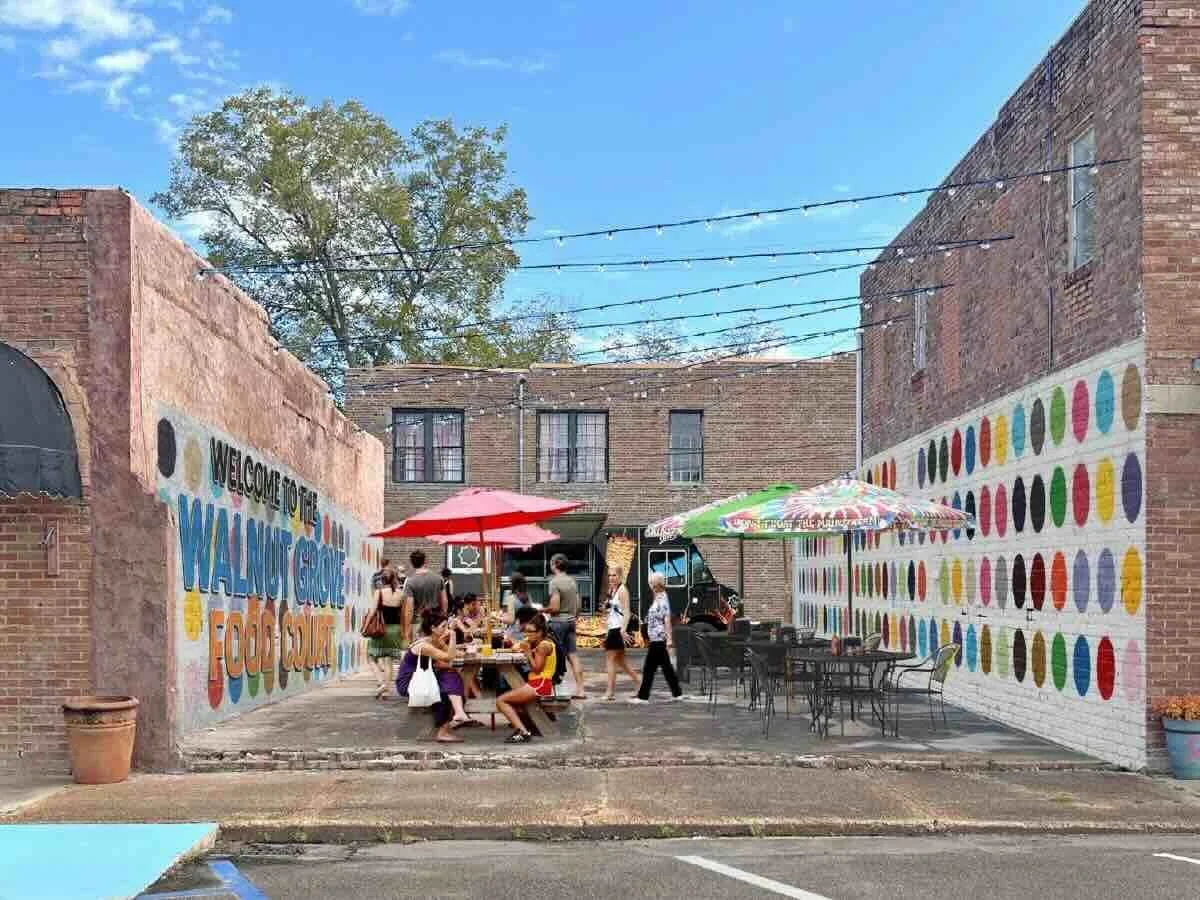  Proposed design for a food truck plaza and gathering space in Walnut Grove, Mississippi. 