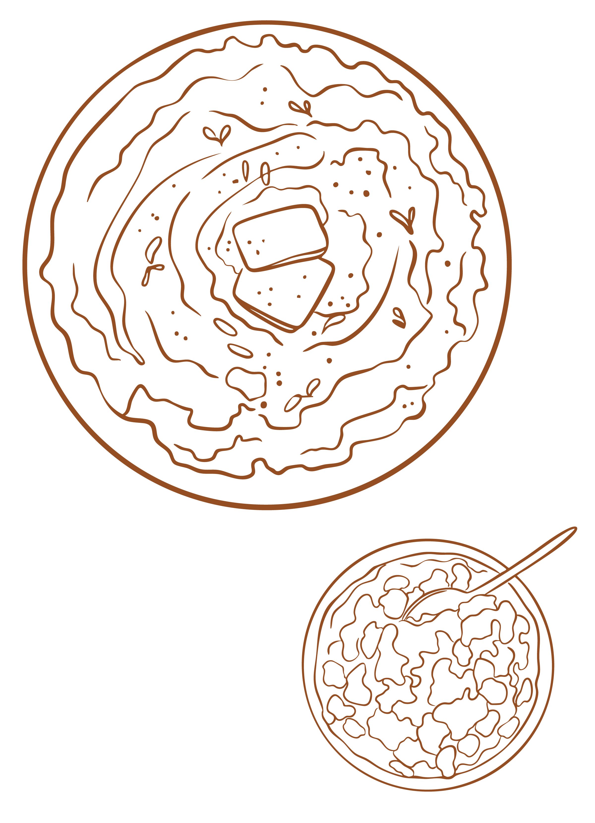 Illustration of food. Community Foundation for Mississippi Friendsgiving event.