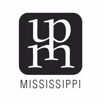Black and white University Press of Mississippi logo