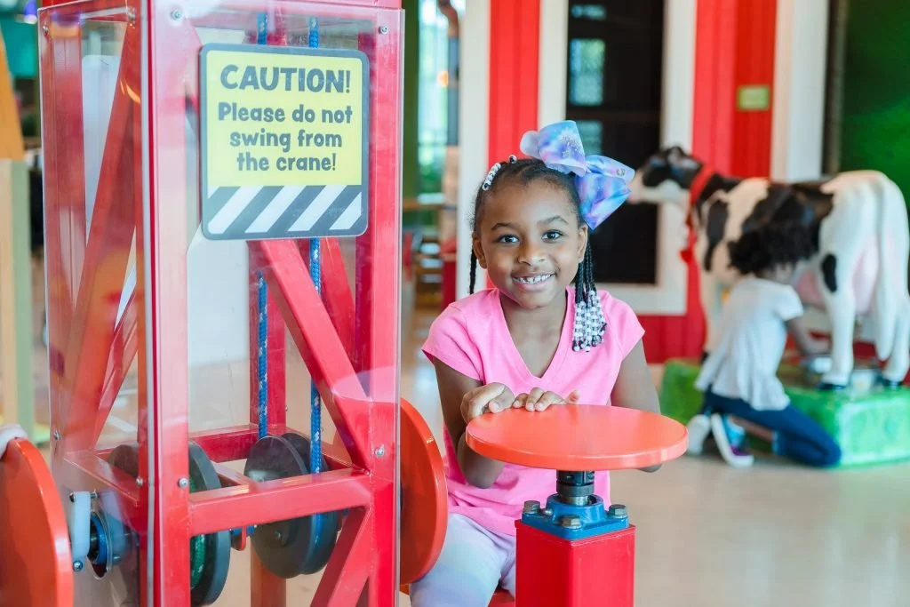 Little girl playing inside the Mississippi Children's Museum