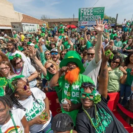 A crowd at Hal's St. Paddy's Day Parade.
