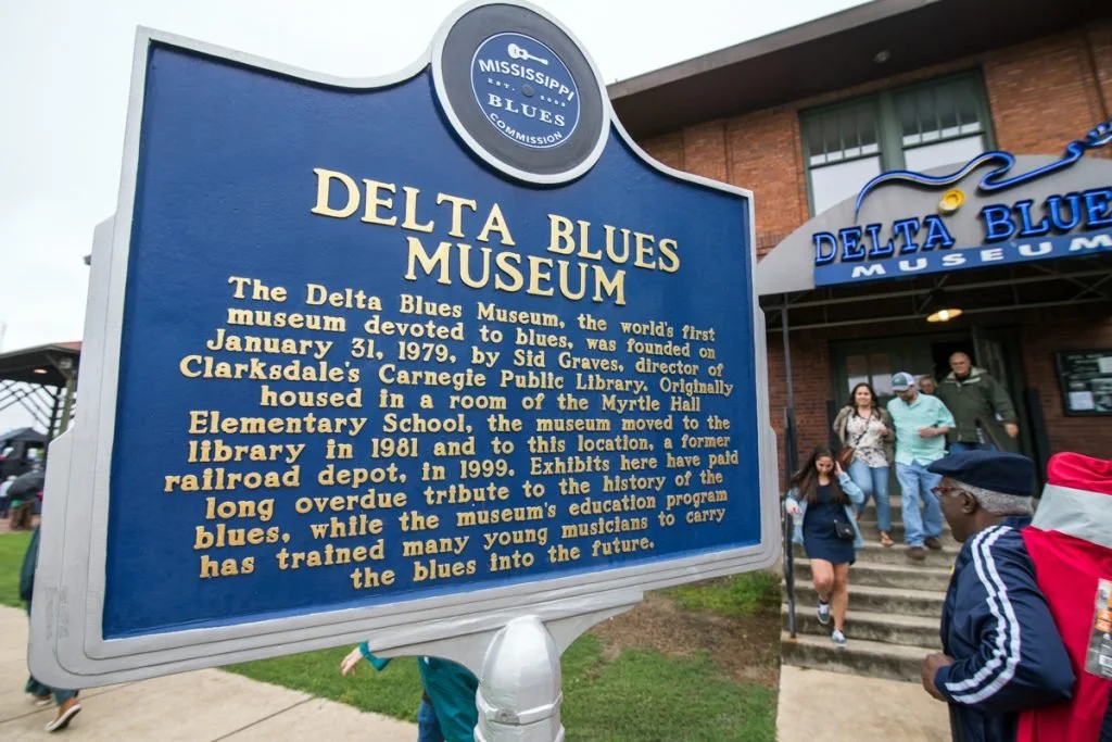 The Delta Blues Museum is also home to a Mississippi Blues Trail Marker. Photo courtesy Visit Clarksdale.