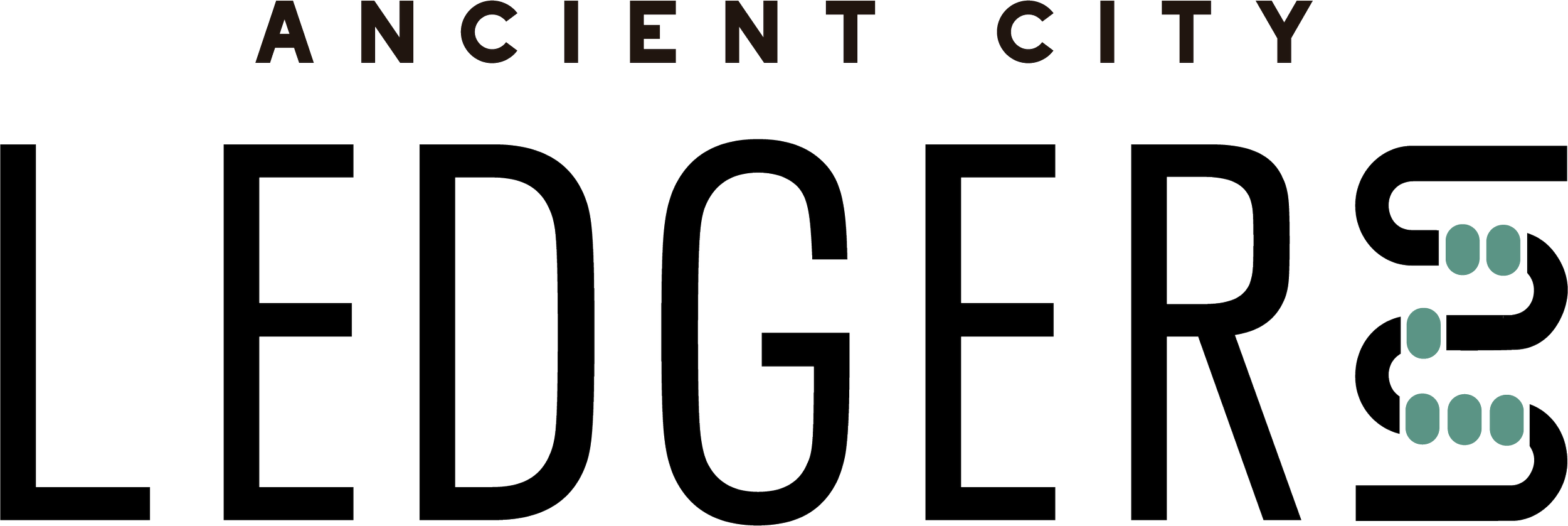 Logo that reads 'Ancient City Ledgers.'