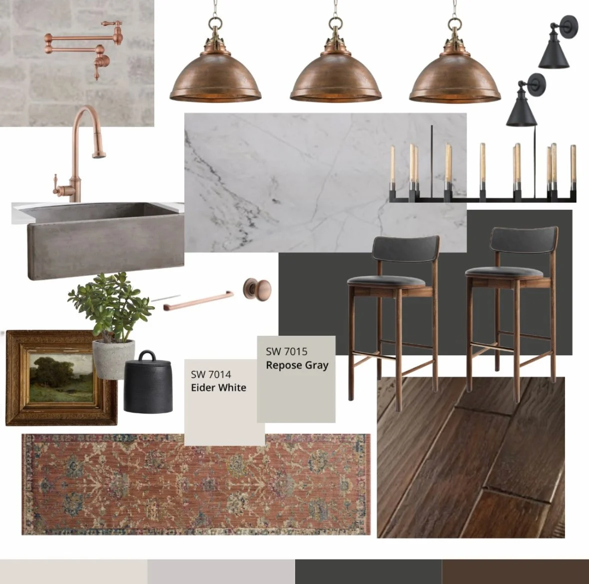 Mood Board for Modern Farmhouse Kitchen by Opal & Oak Van Alstyne, Texas 