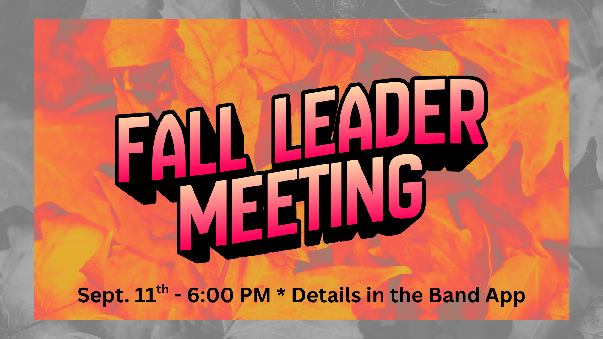 Youth Adult Leader Meeting