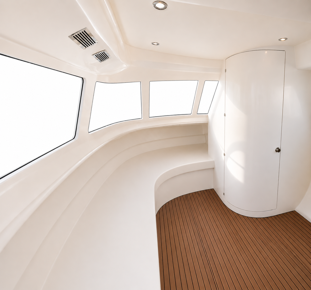 Port Side Bench from bulkhead to anchor locker
