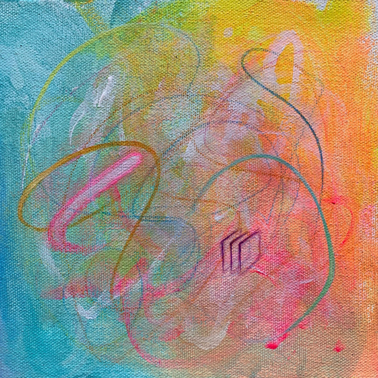 Random Chaotic Exercise, 2024, 15 x 15 cm, Acrylic on Canvas