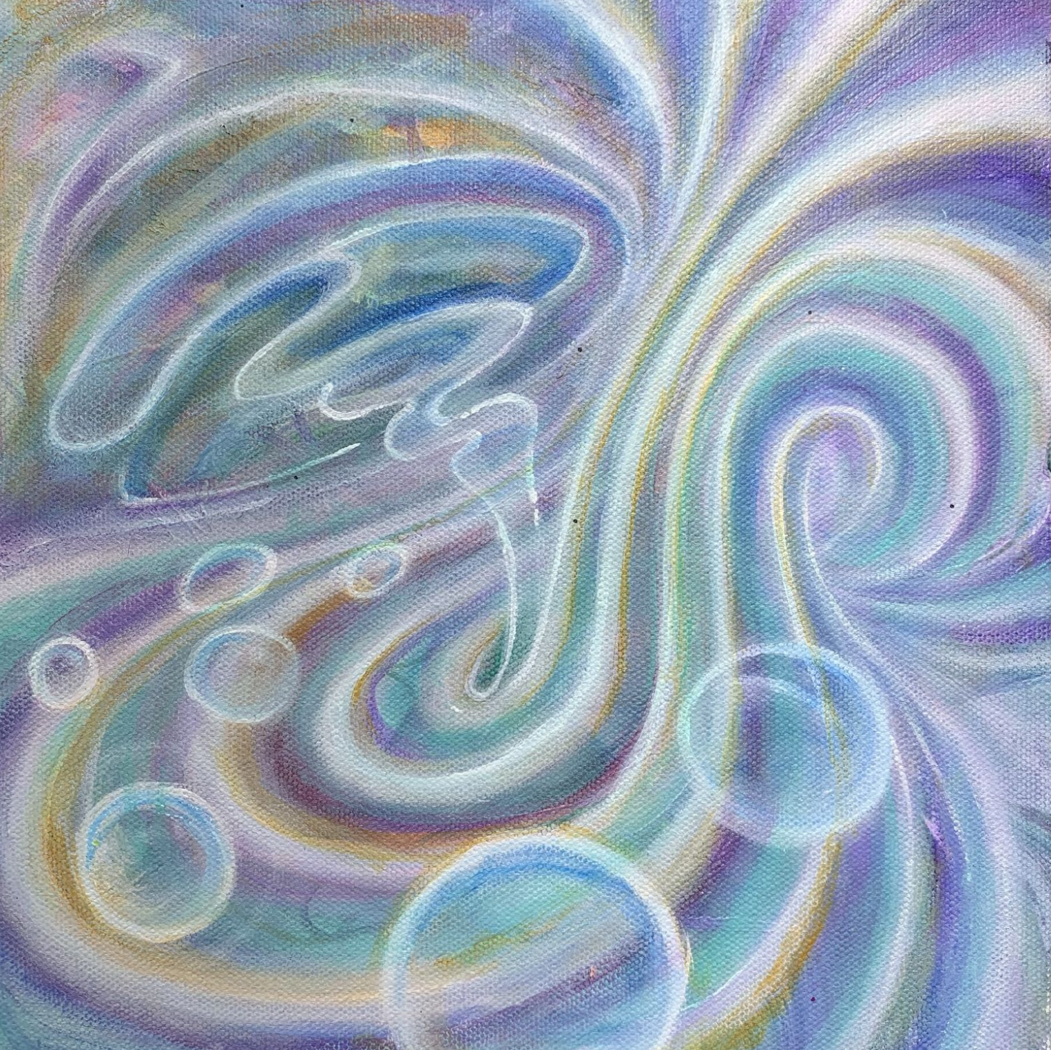"Tari 02" - 2024, 30 x 30 cm, Acrylic on Canvas, Collab w/ Gonzalo Chocano